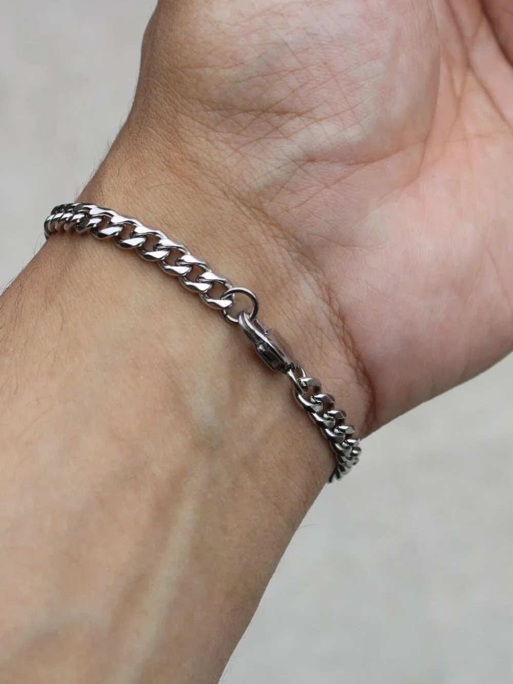 5mm Cuban Link Bracelet 7 / 8 Inch Stainless Steel